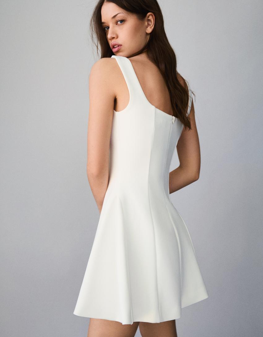 Robe jupe évasée-Blanc