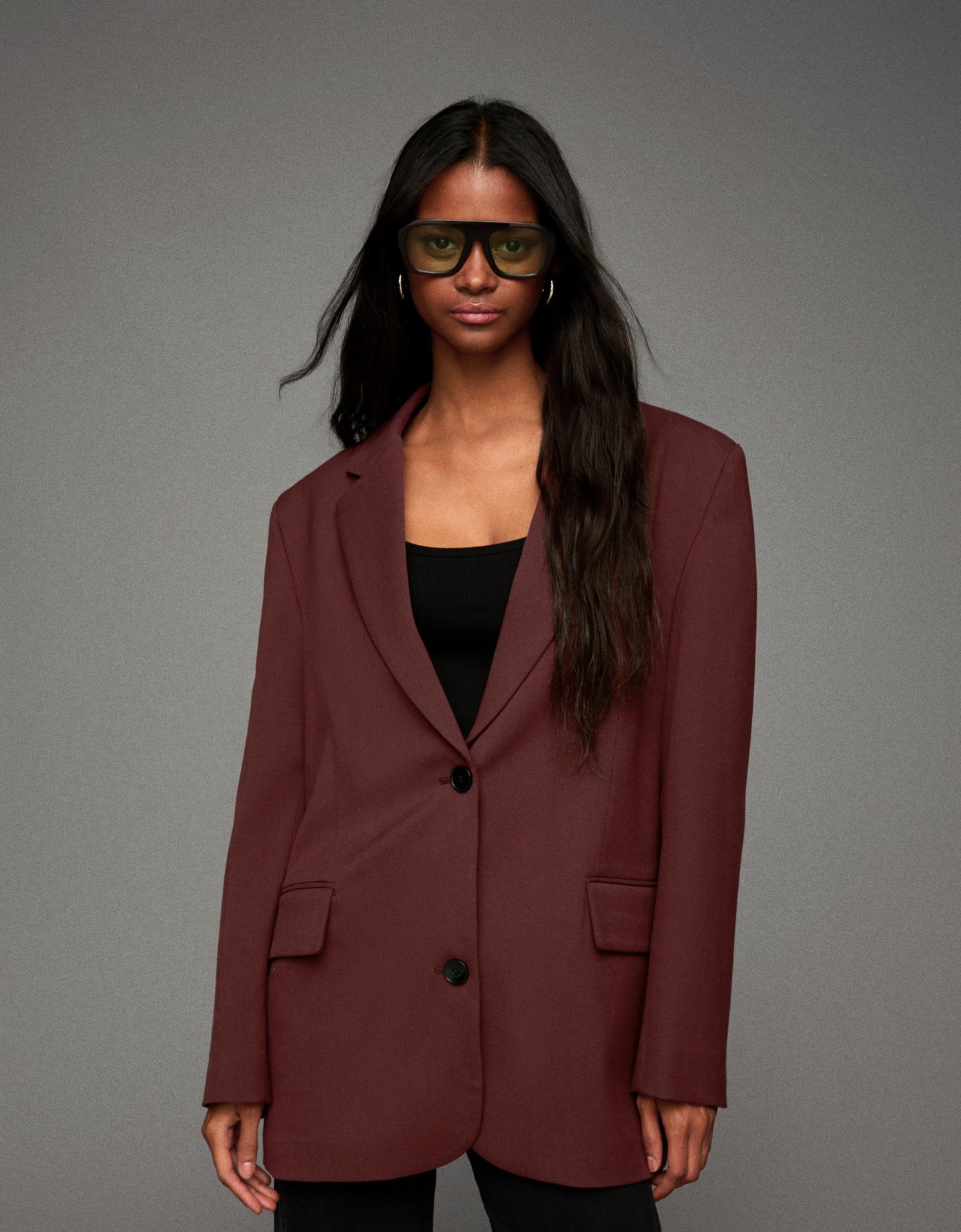 Bershka marynarka oversize czerwony