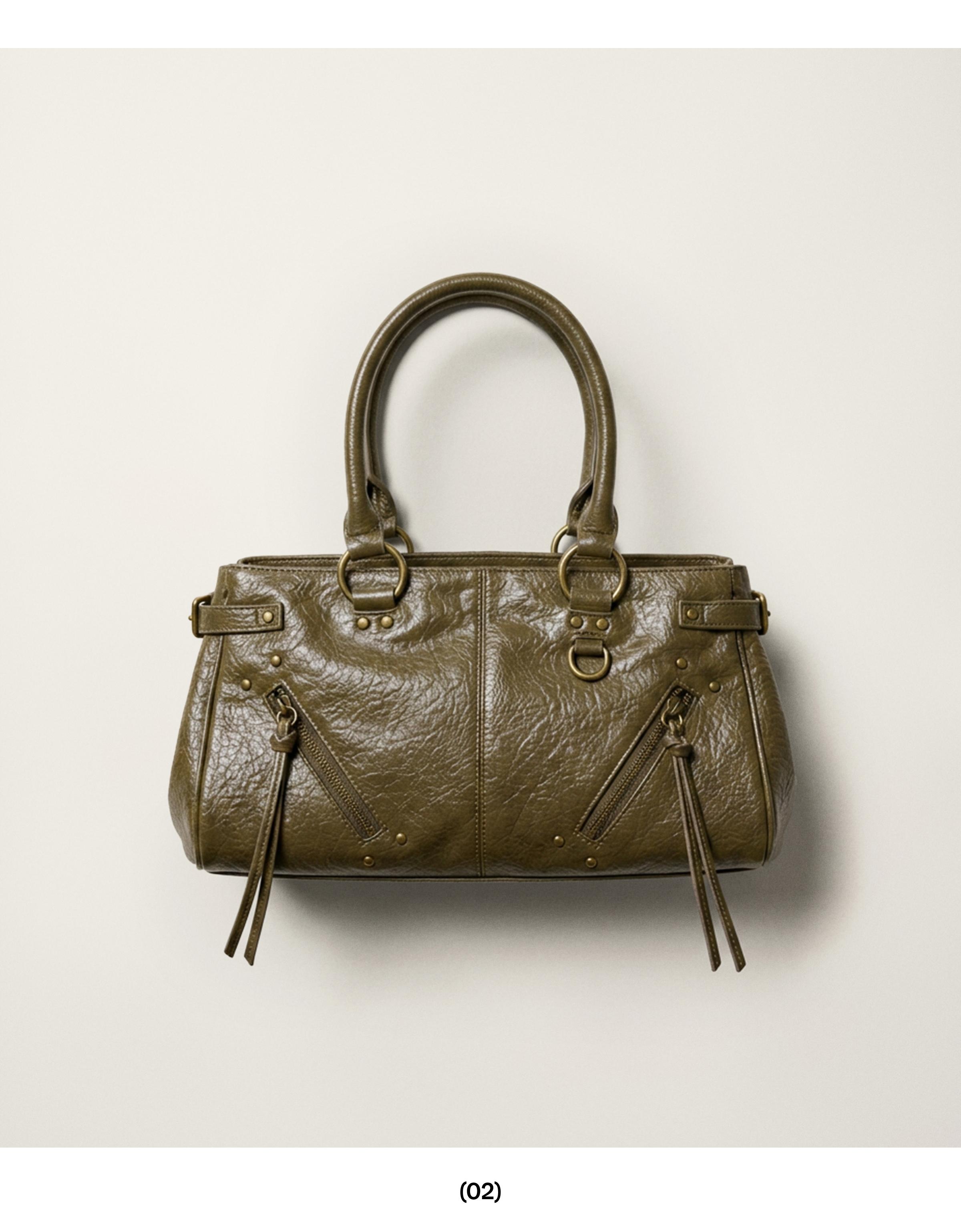 Zip detail bag — Khaki