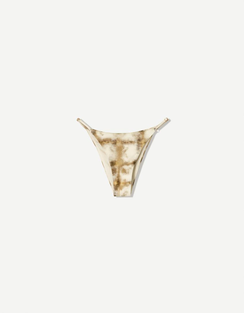 Bas de bikini tie-dye-Écru
