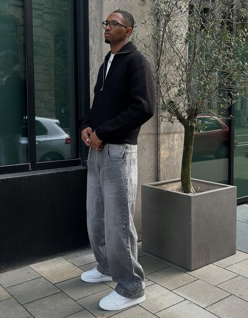 Super Baggy Jeans-Grau