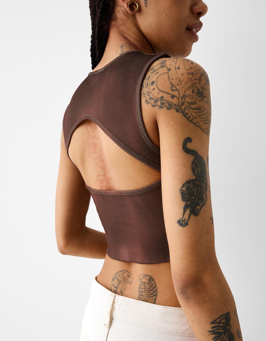 Fitilli desenli atlet-Kahverengi-2