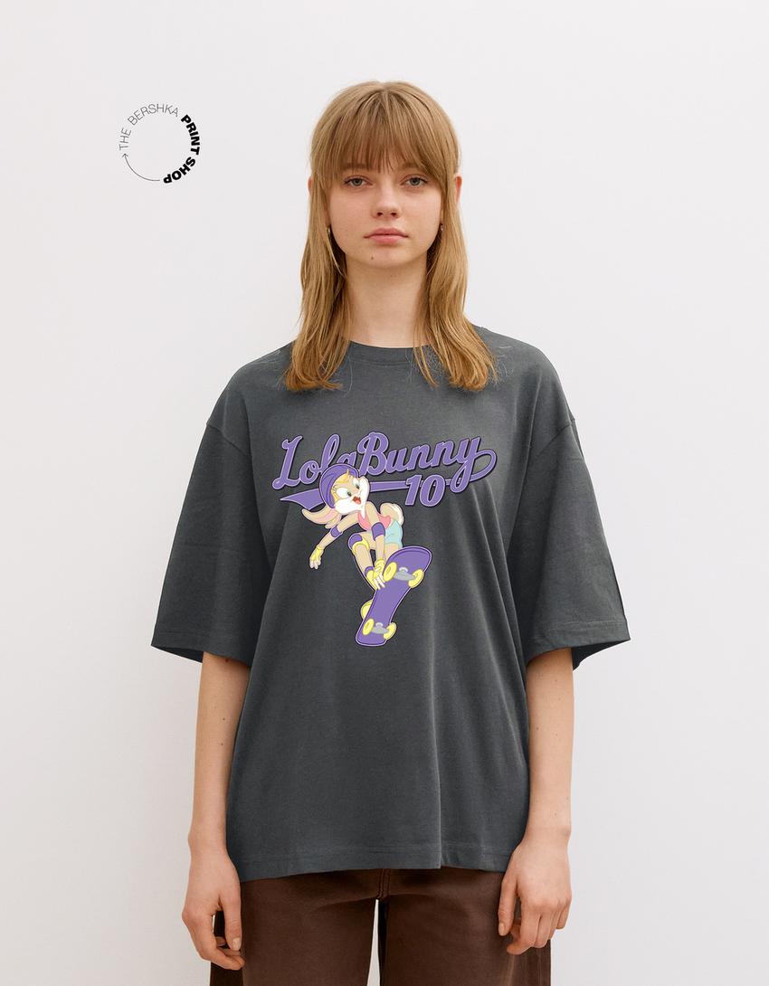 Tricou Looney Tunes mânecă scurtă-Gri închis-0