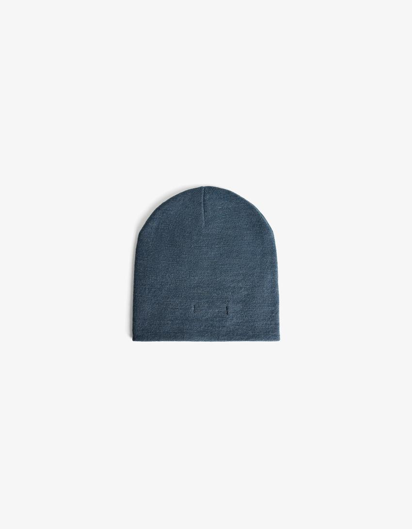 Mönstrad beanie-Blå
