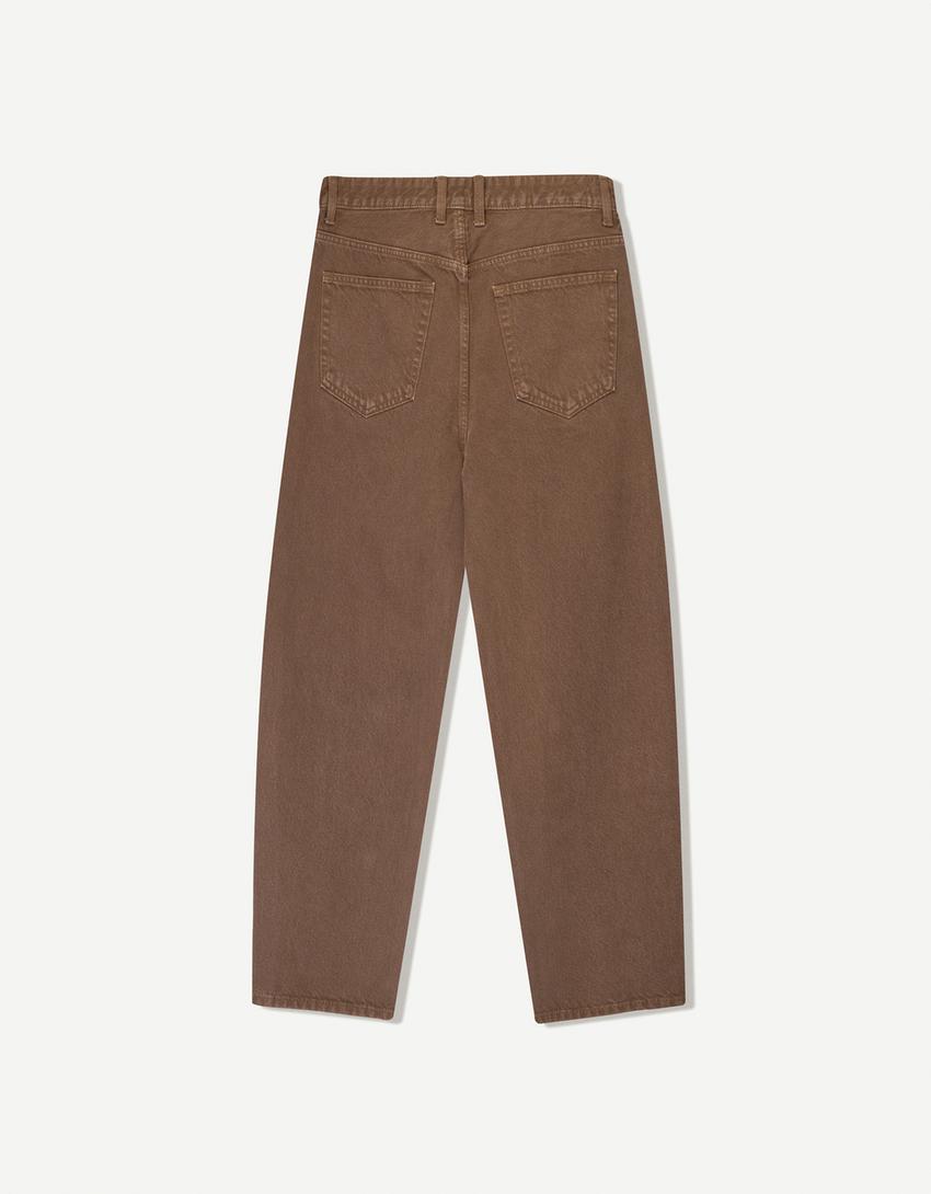 Blugi loose fit-Ciocolată-4
