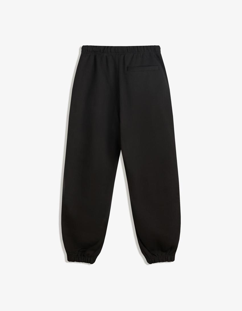 Jogginghose aus Fleece-Schwarz-4