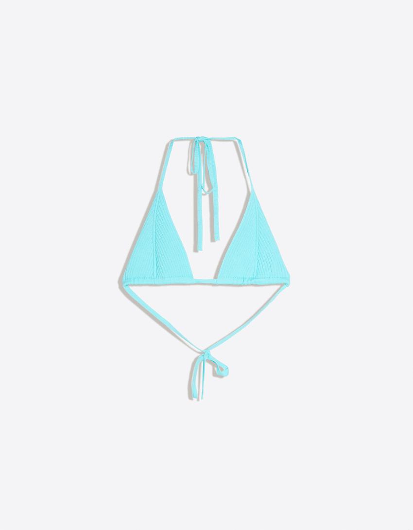 Top bikini a triangolo-Azzurro Chiaro