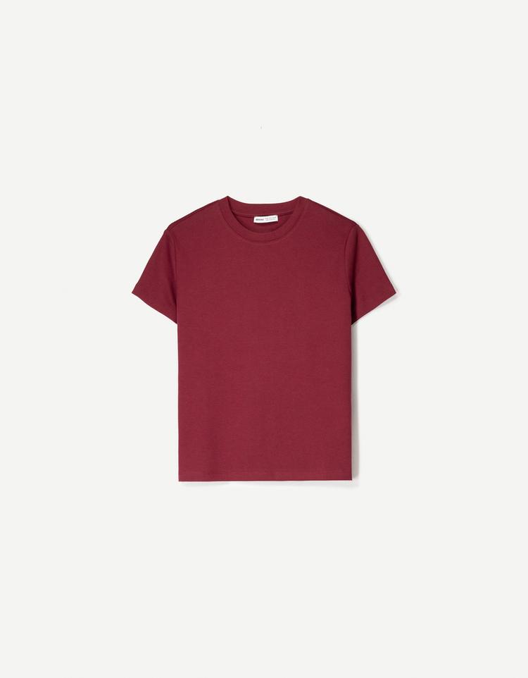 Ağır pamuklu kısa kollu t-shirt