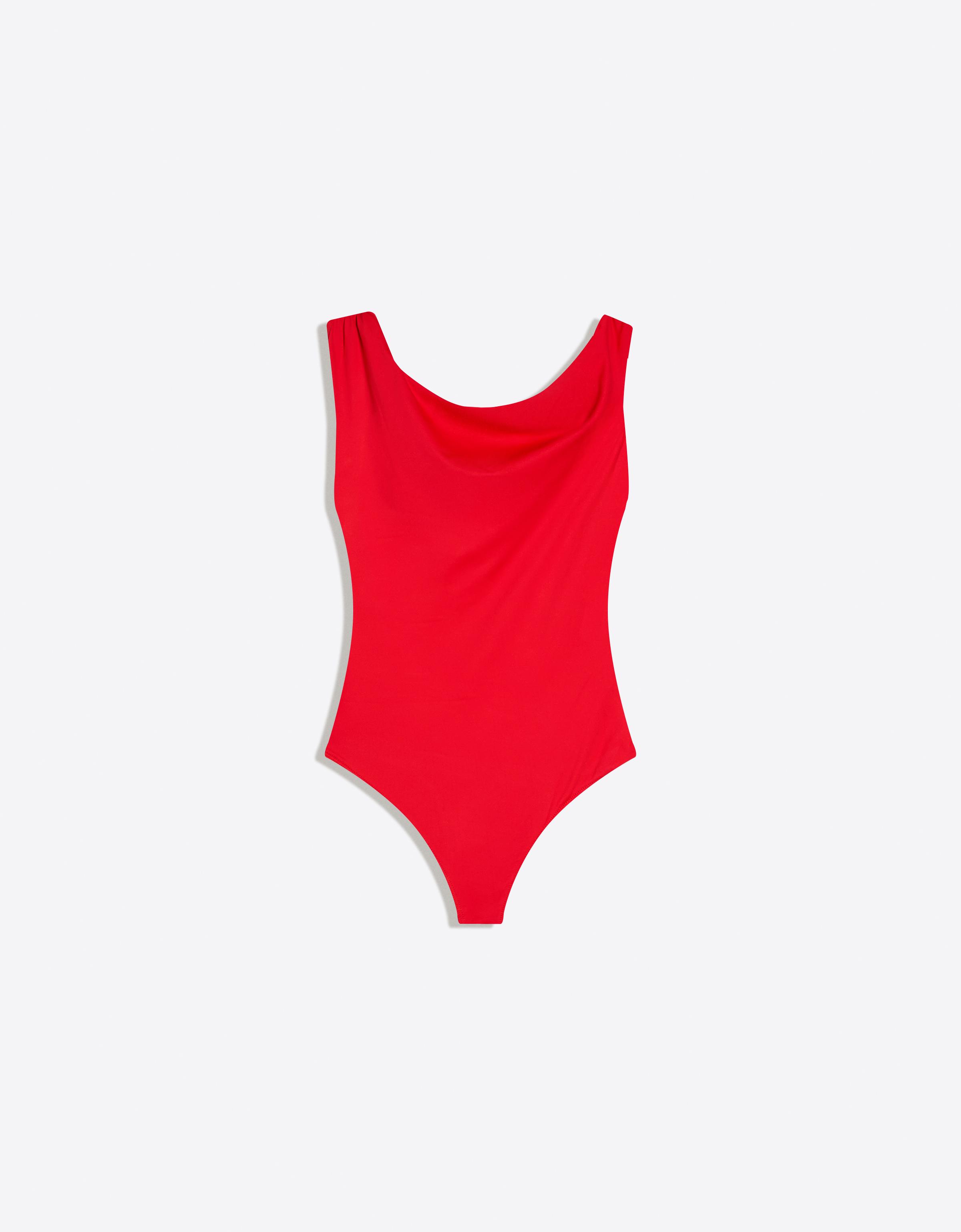 Asymmetric ruched strap bodysuit