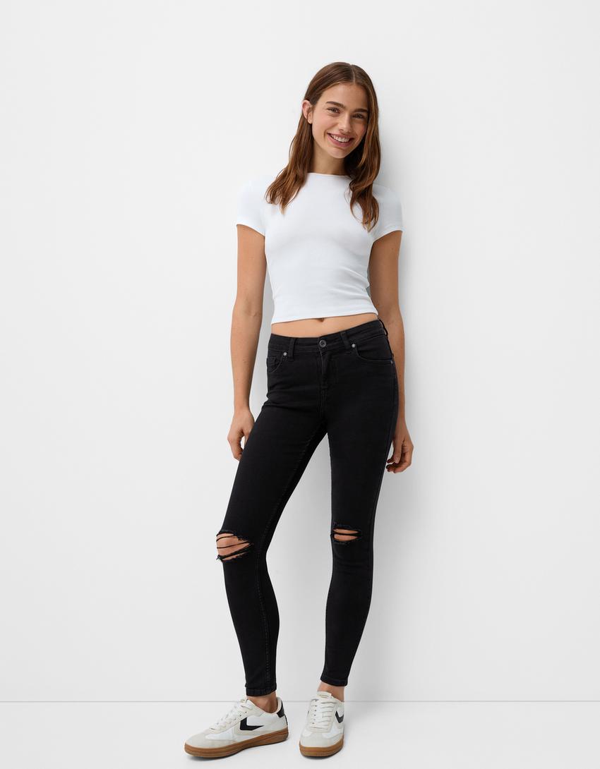 Denim Pantalones Skinny Mujer Bershka Buy Bershka Super Skinny Fit