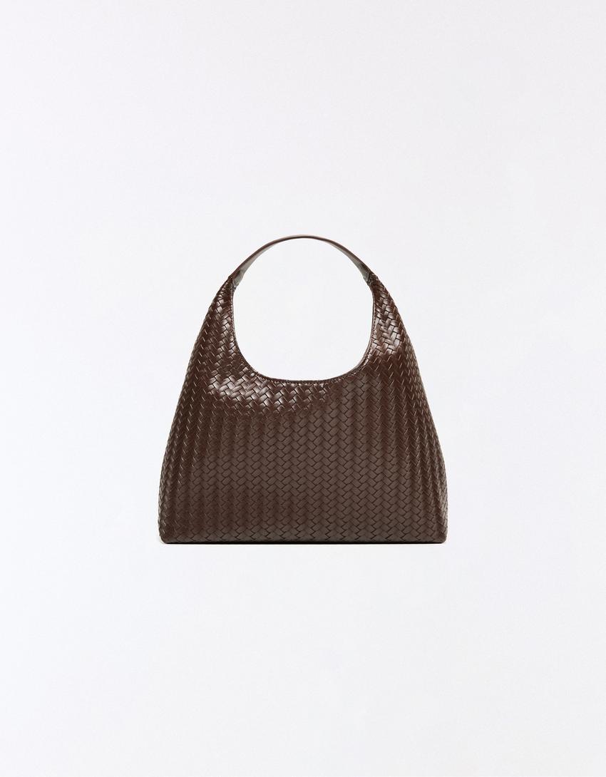 Bolso saca trenzado-Marrón