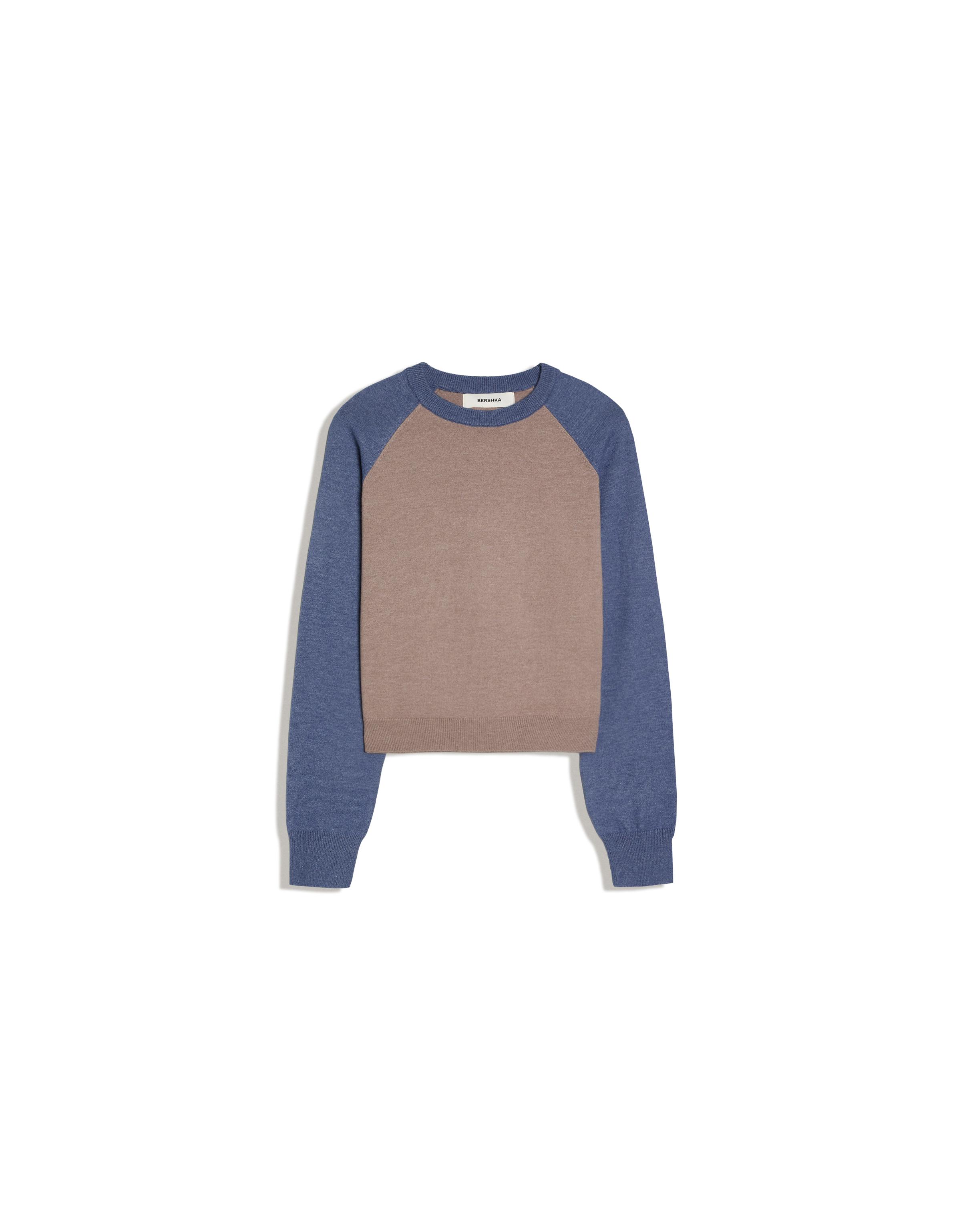 Round neck raglan jumper — Brown