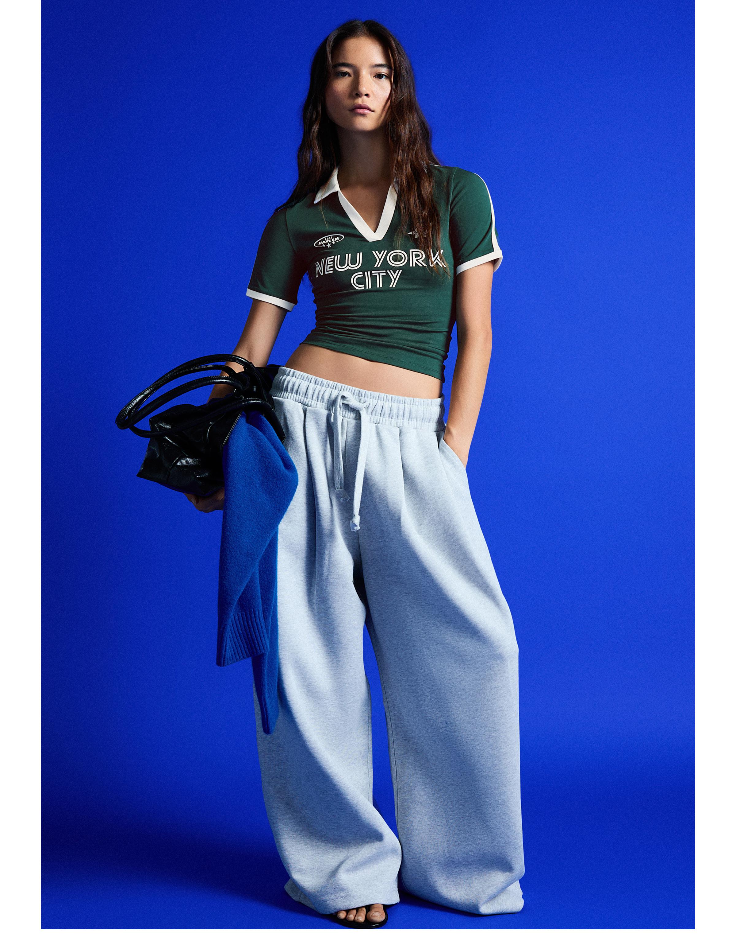 Short sleeve print polo shirt — Green