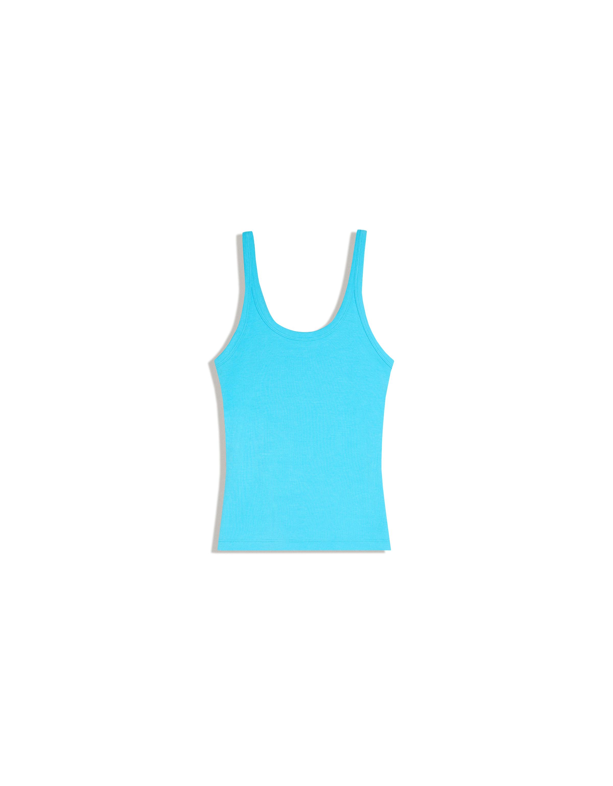 Ribbed vest top — Blue