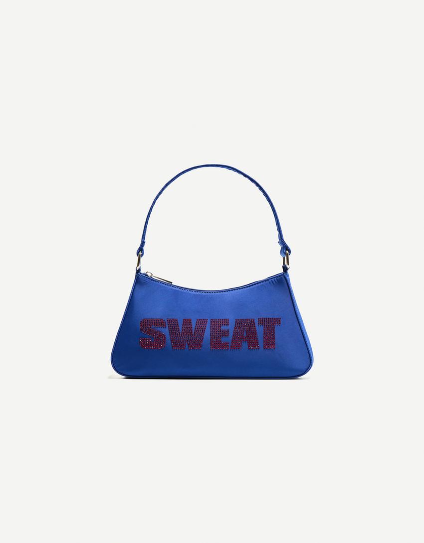 Tasche mit Print-Blau-2