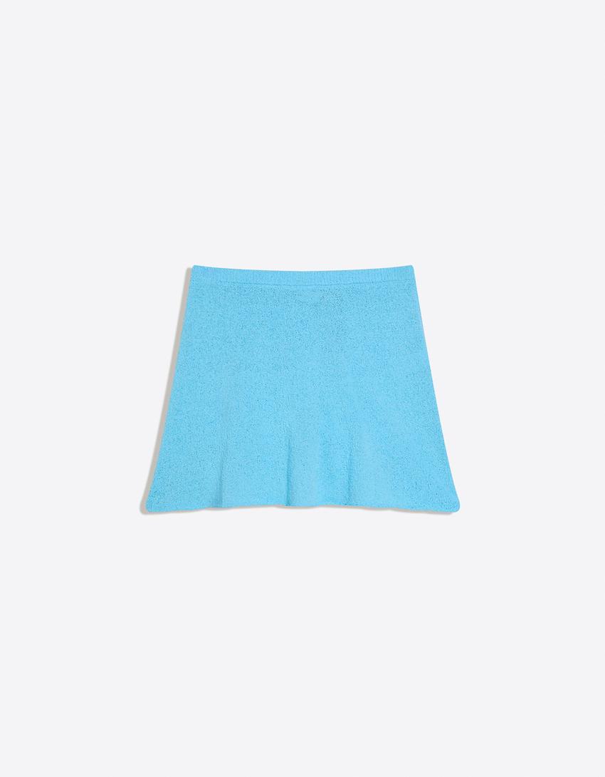 Rustic mini skirt-Blue