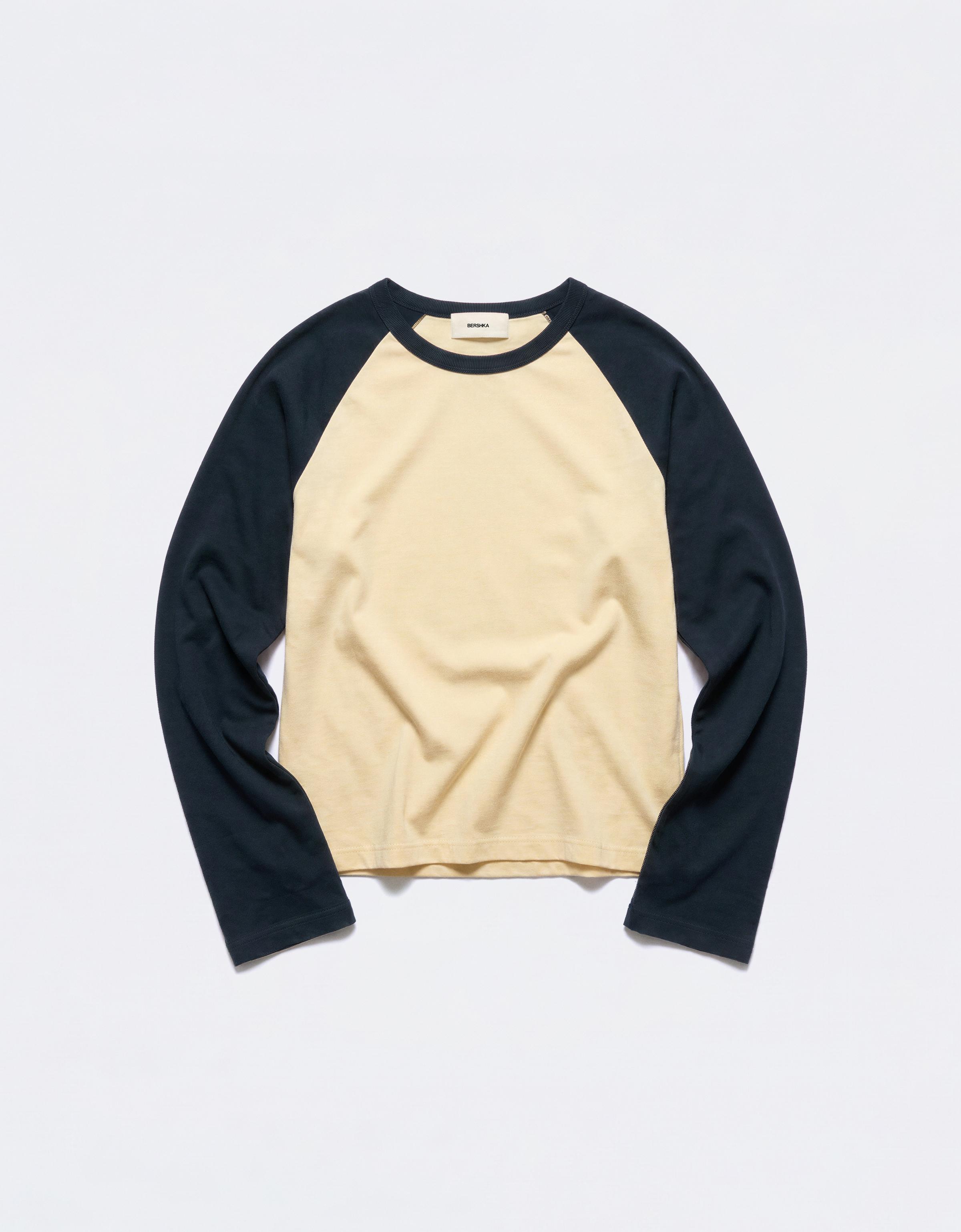Round neck raglan jumper — Yellow