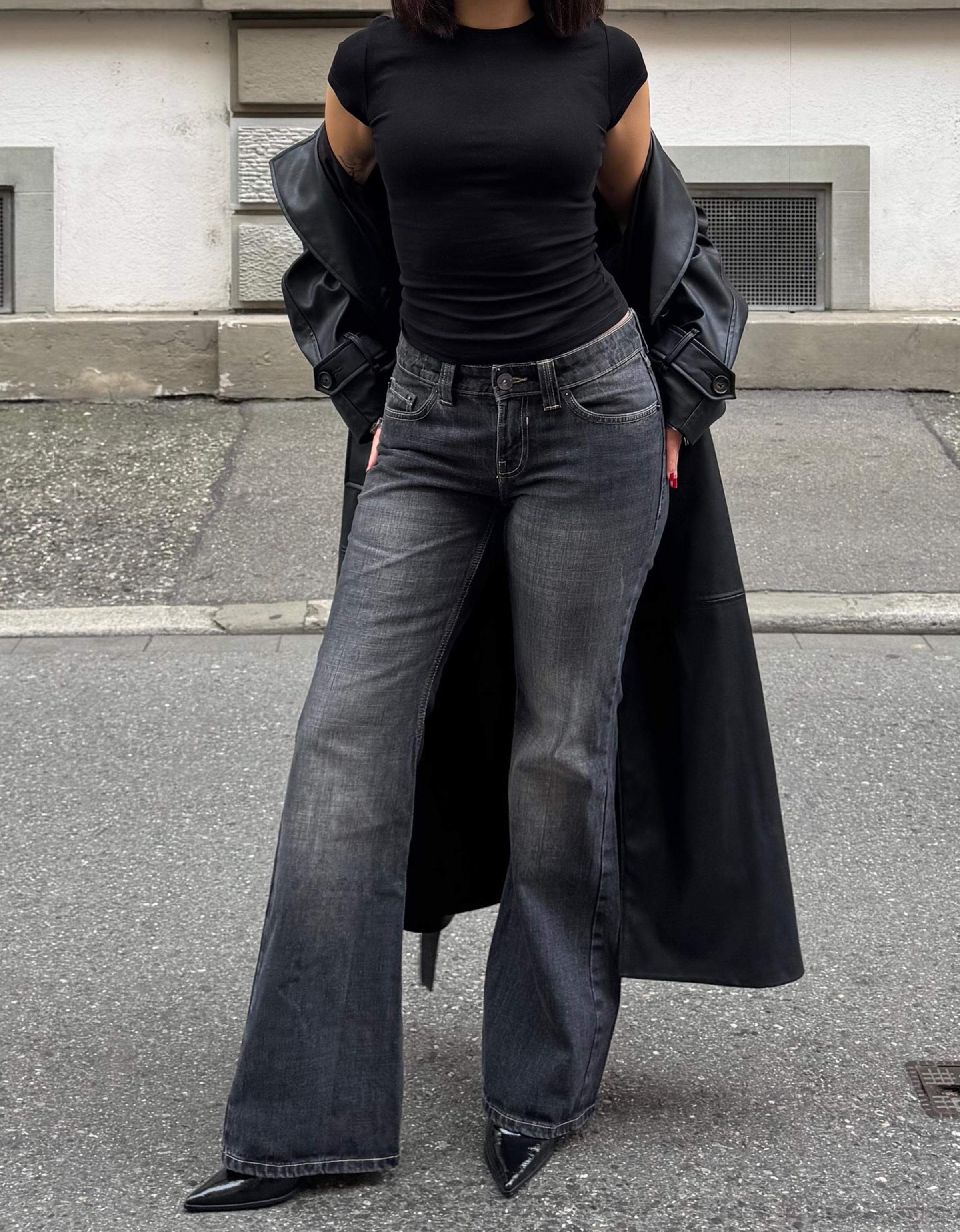 Düşük bel baggy fit çan jean - Görsel 22