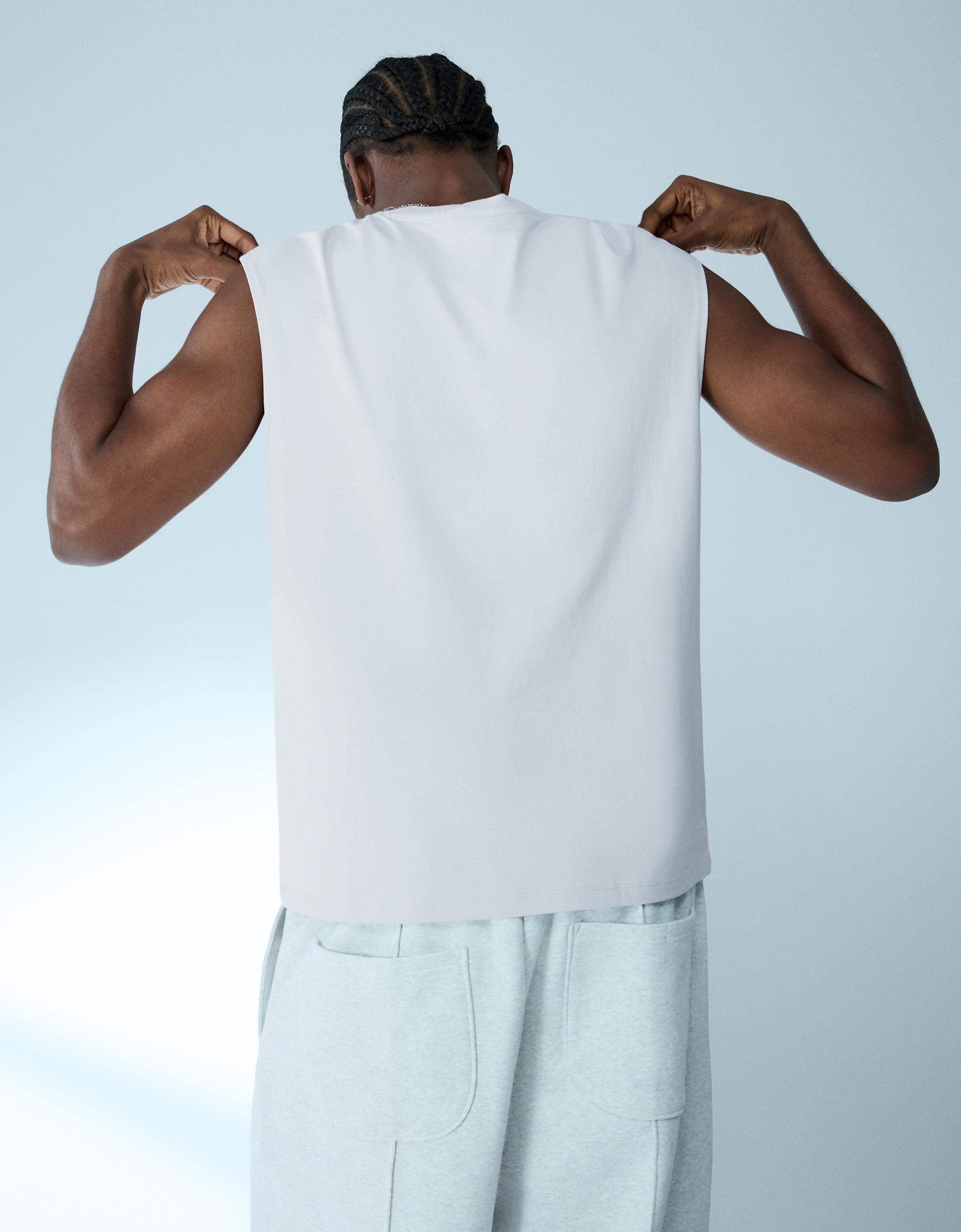 Sleeveless T-shirt — Stone