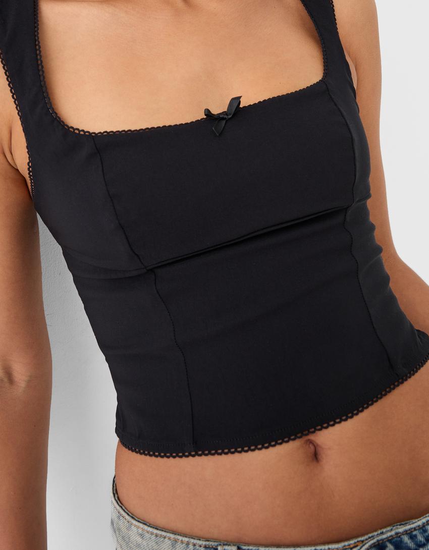 توب بنغالي بتفصيل فيونكة-أسود-6