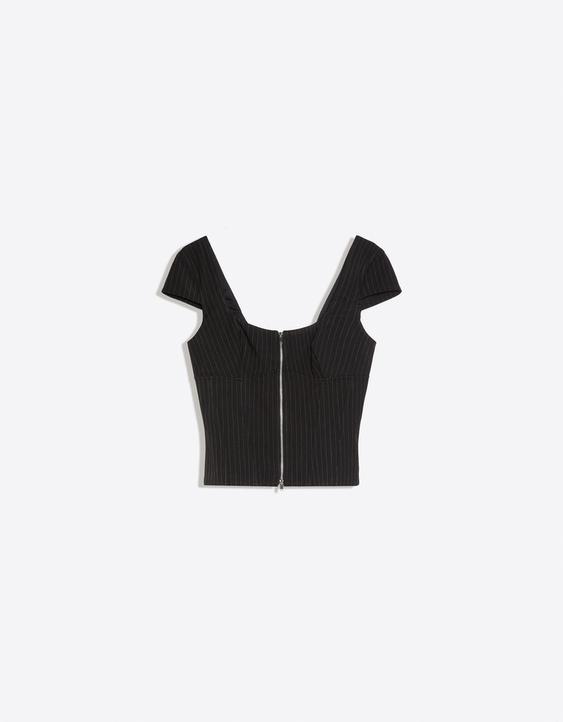 Bershka Kısa kollu fermuarlı top