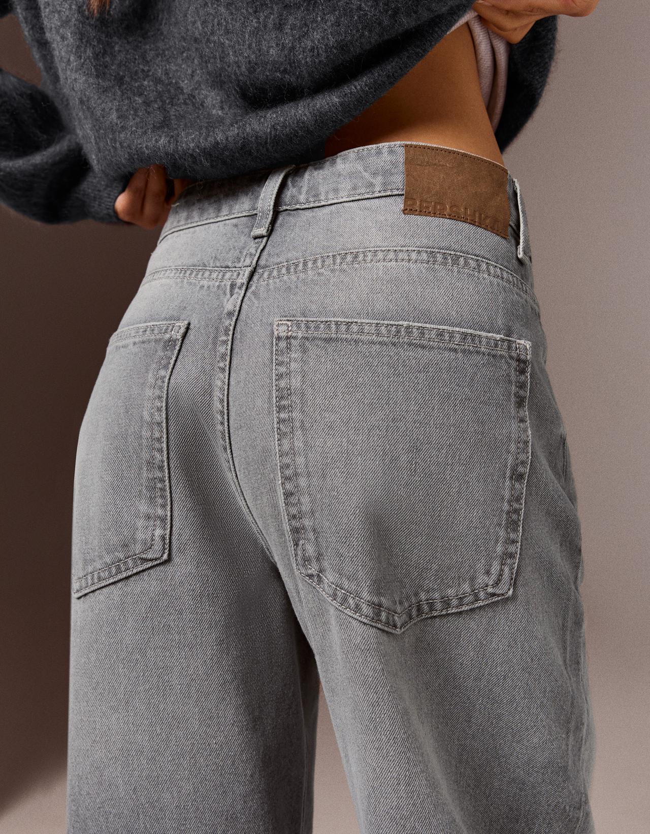 Ripped barrel loose jeans — Grey