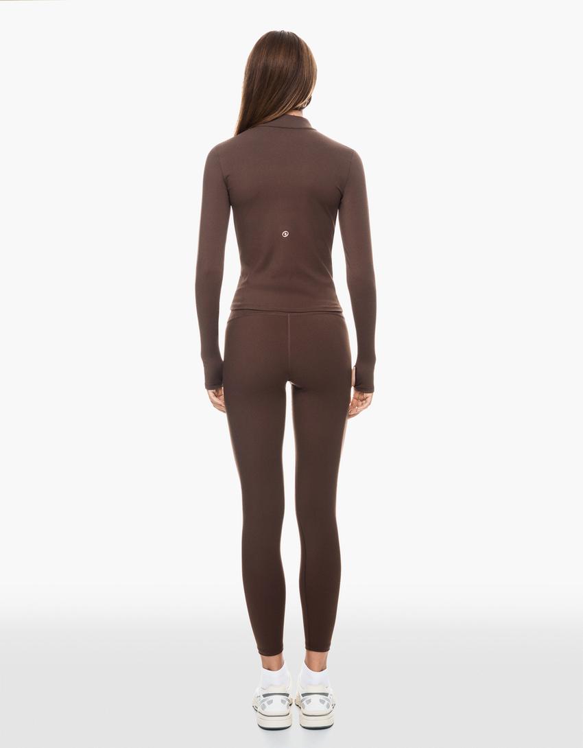 Veste zippée quick dry & breathable-Marron