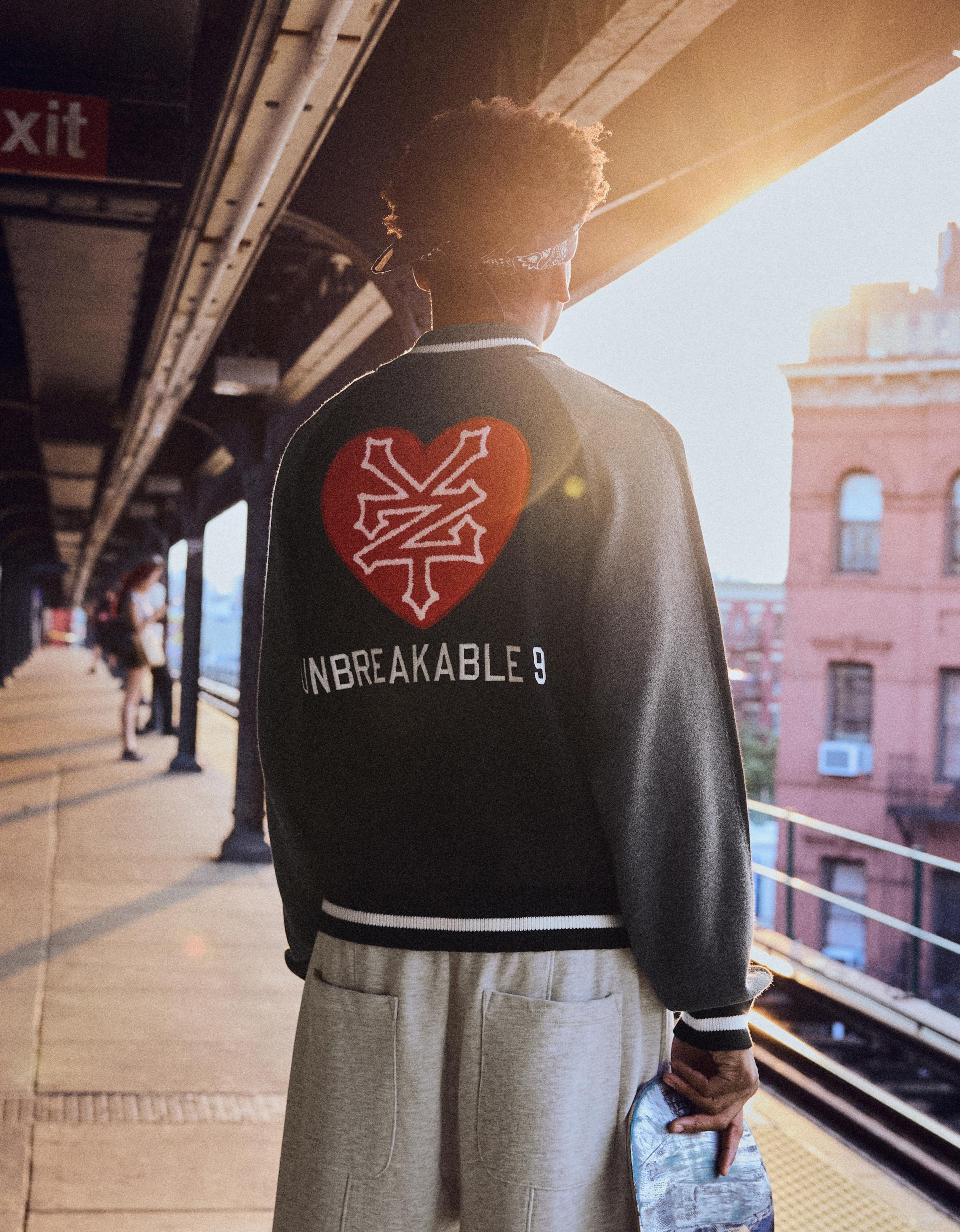 ZOO YORK X BERSHKA embroidered zip-up jacket — Black