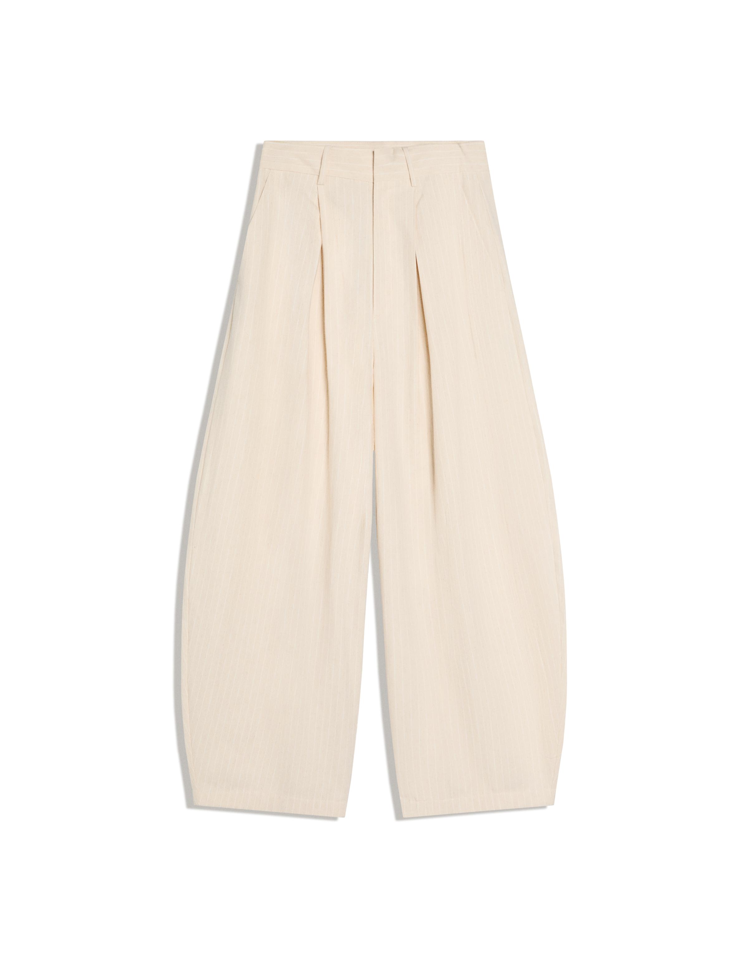 Super baggy pleated trousers — Sand