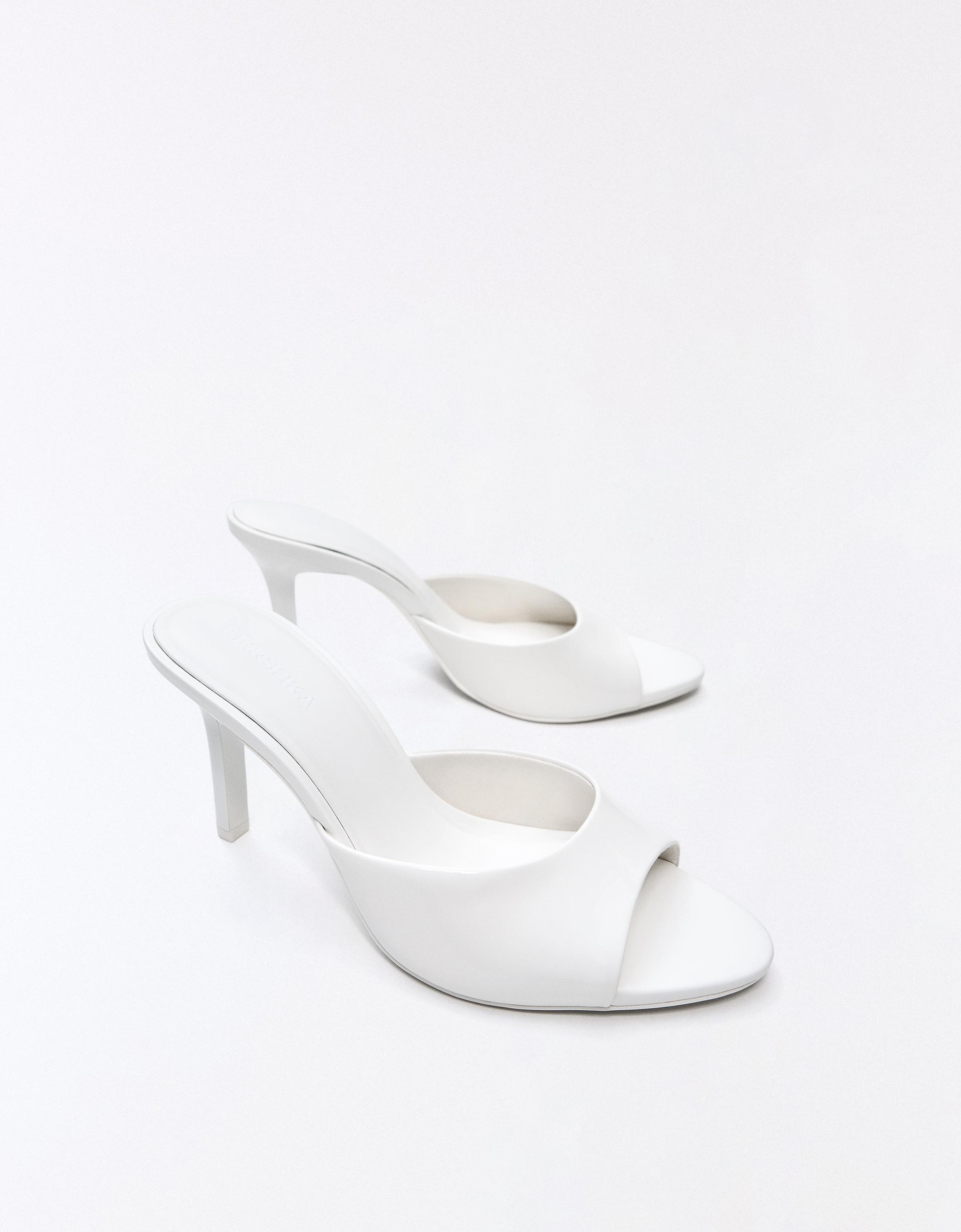 High-heel mules — WHITE
