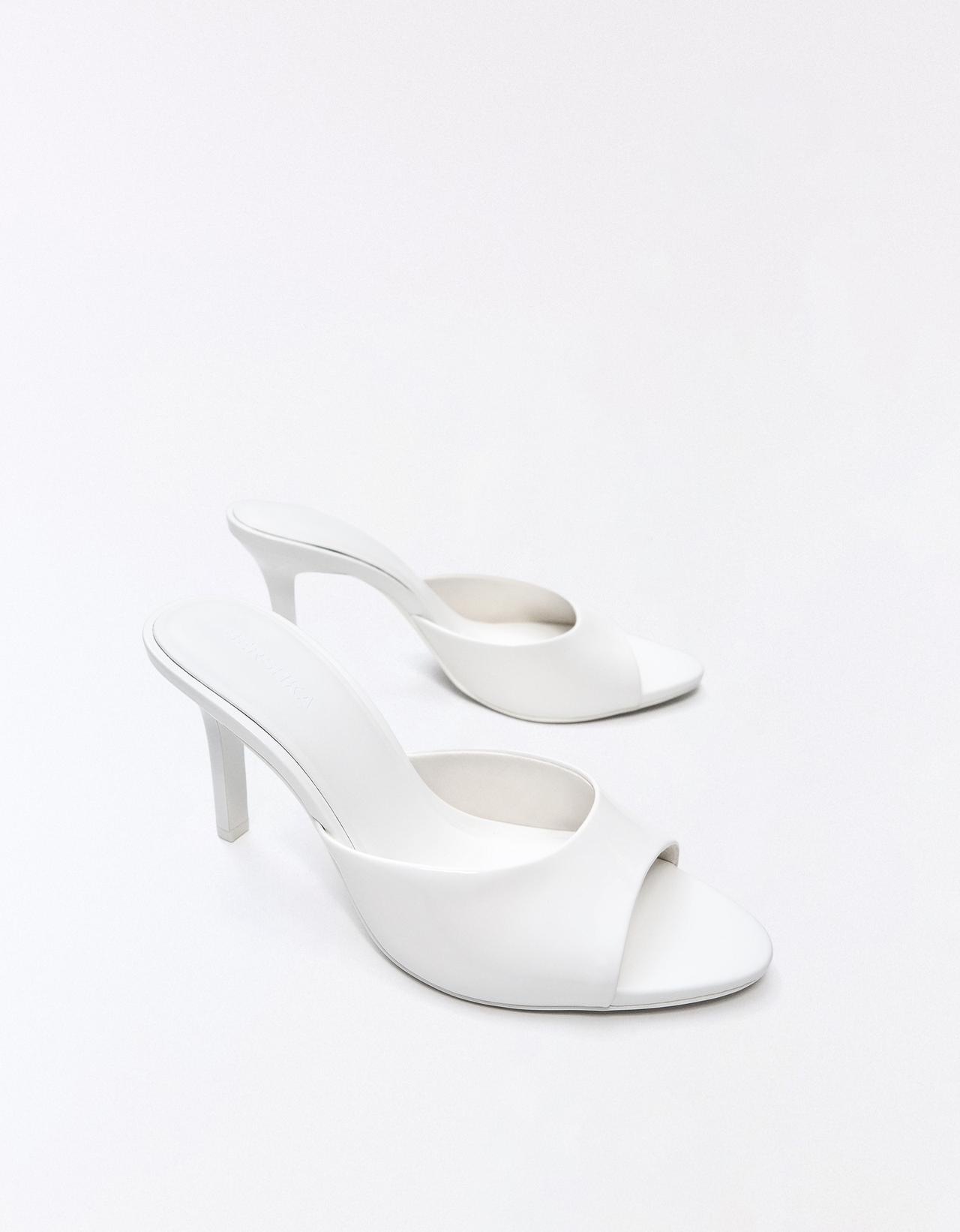 High-heel mules — WHITE