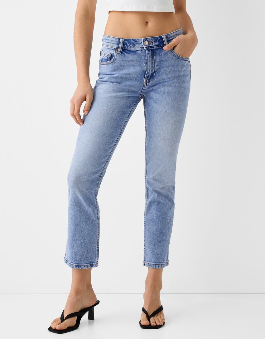 Jean cropped flare-Bleu lavé-1