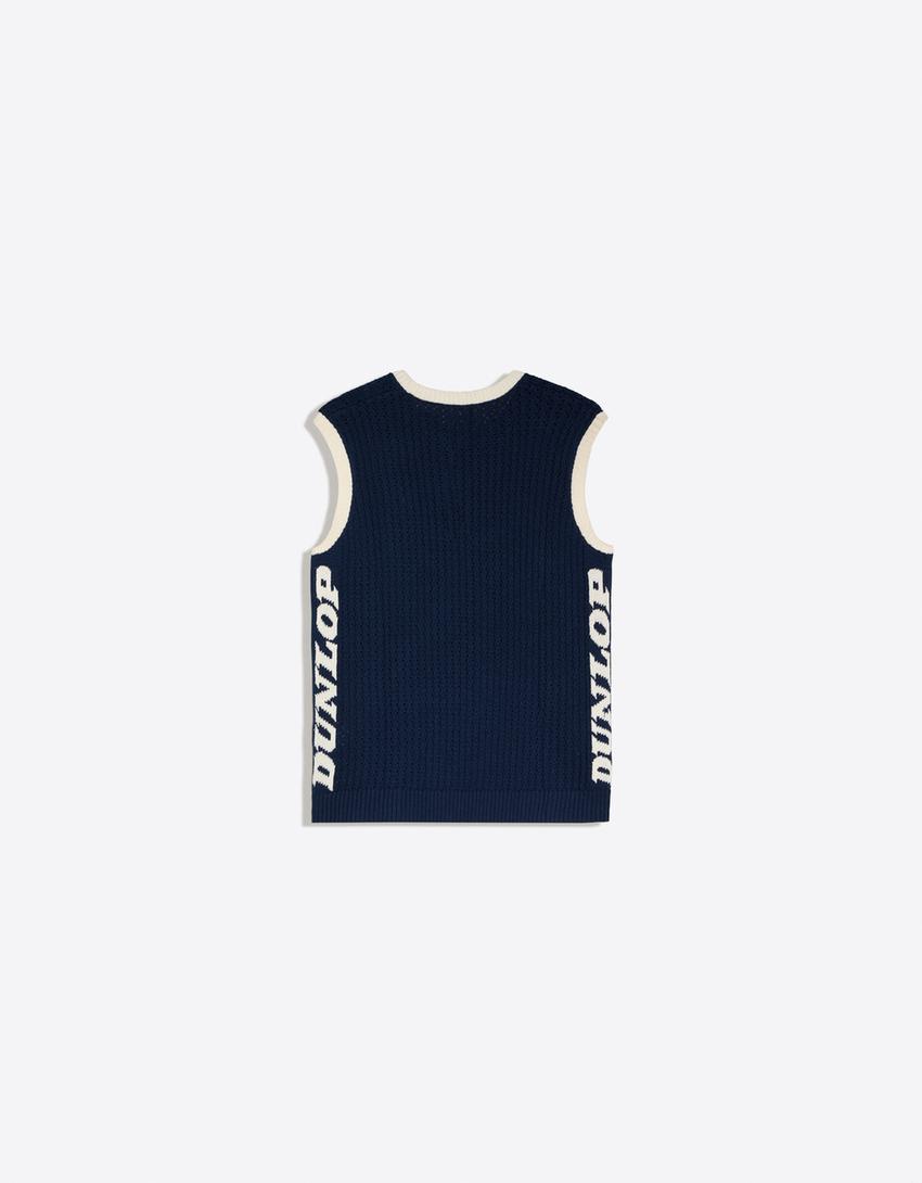 Gilet en maille DUNLOP-Marine