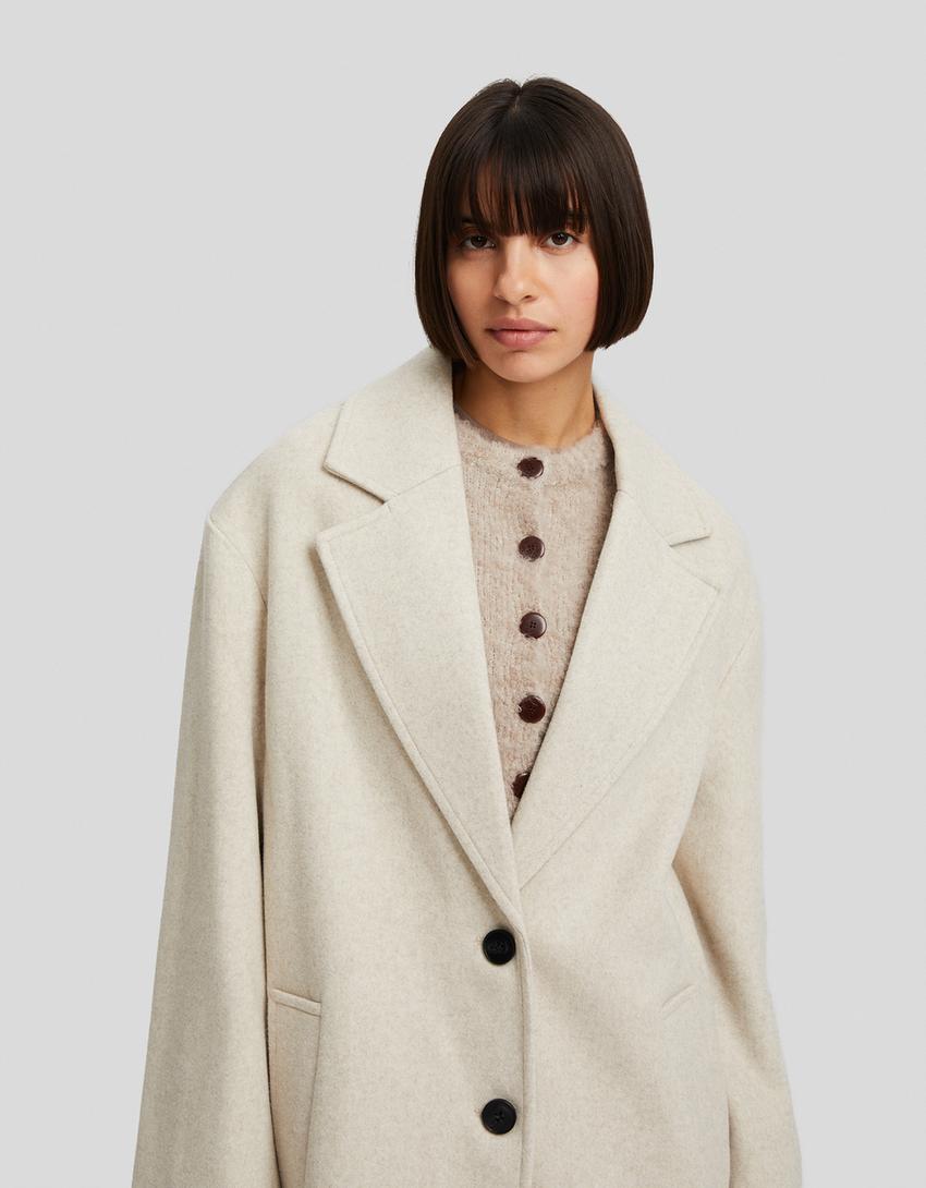 Manteau long soft-Sable-3