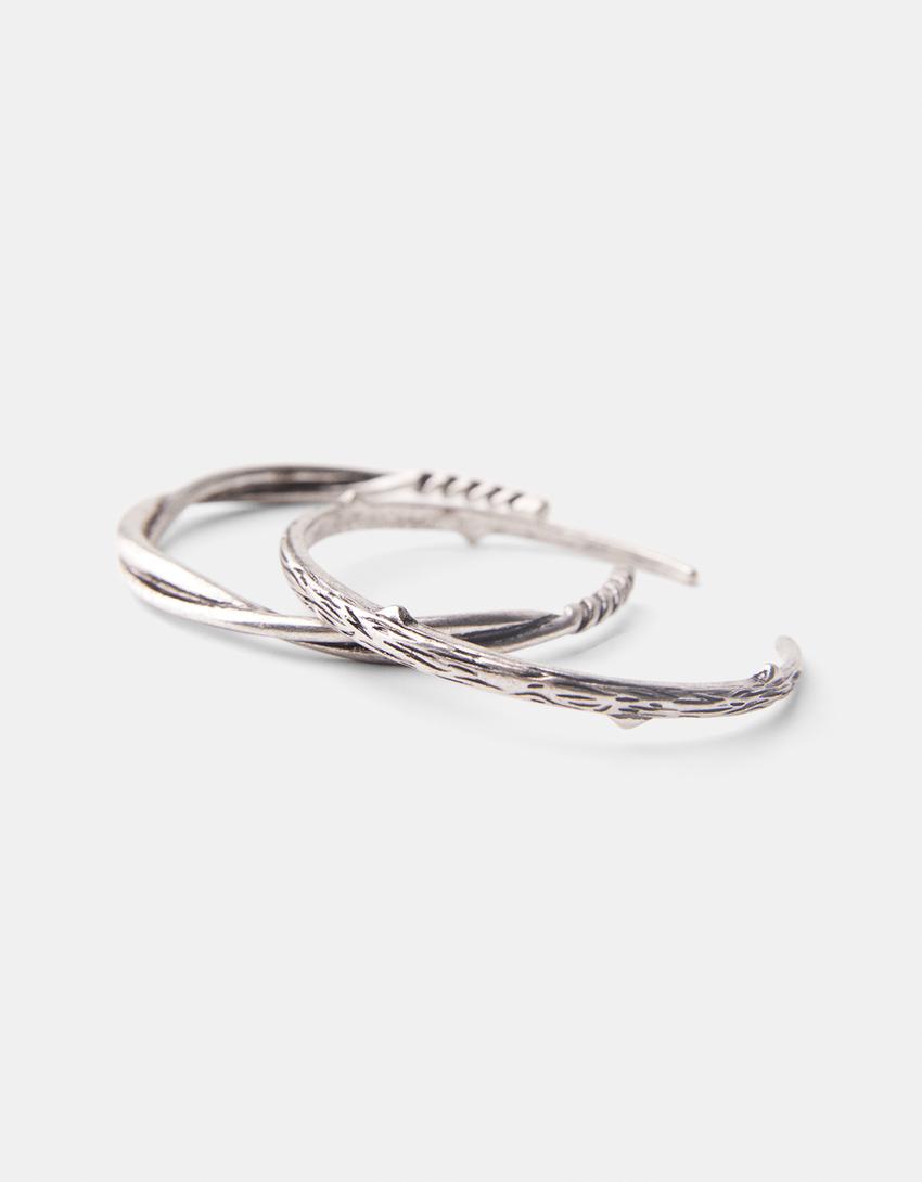 Lot 2 bracelets cuff-Argent-2