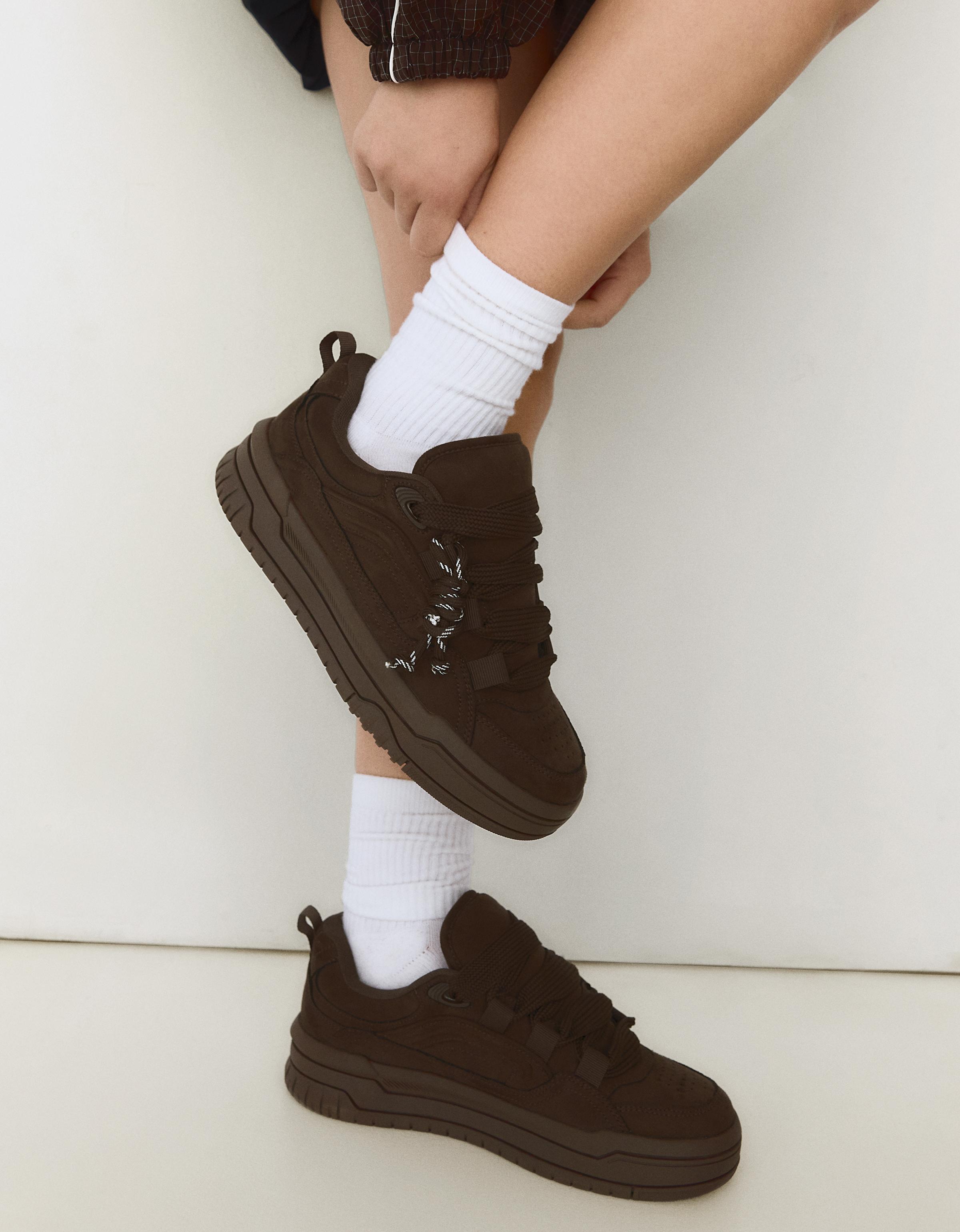 Chunky skate trainers — Brown