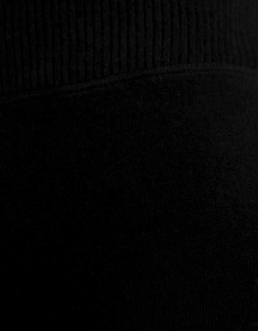 سروال محاك واسع من الأسفل-أسود-5