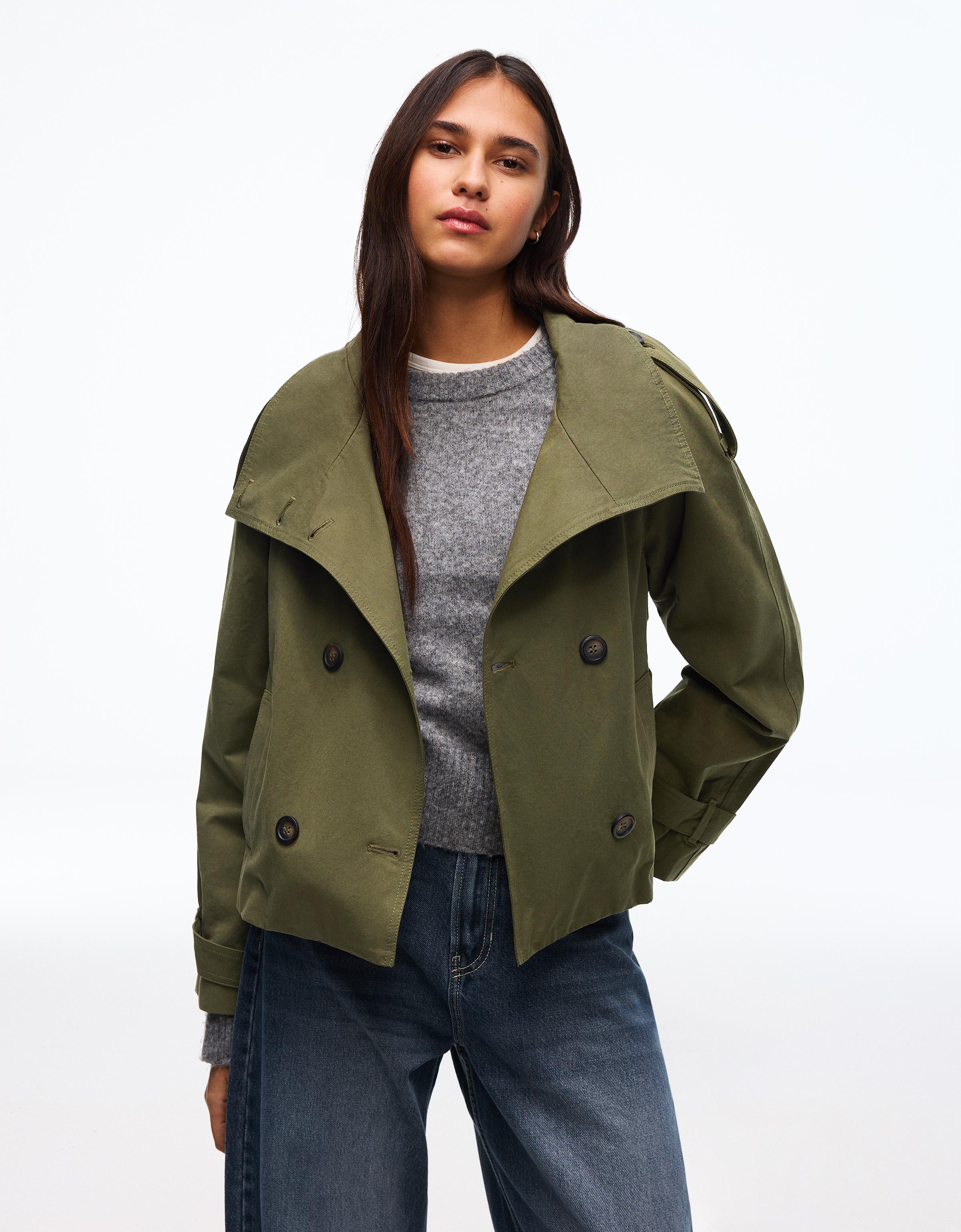 Funnel neck trench jacket - Women | Bershka