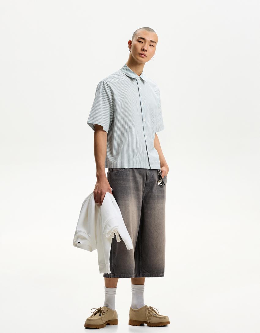 Super baggy denim Bermuda jorts