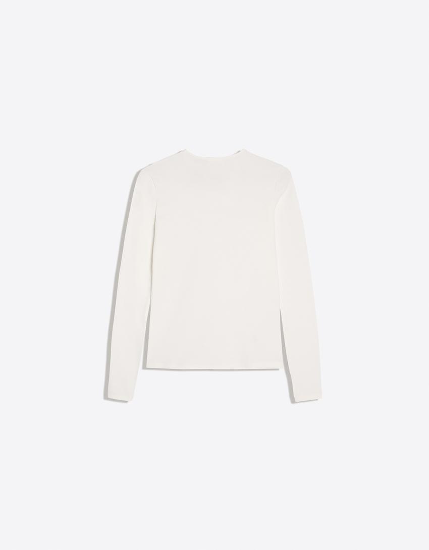 Long sleeve crew neck T-shirt-Off white