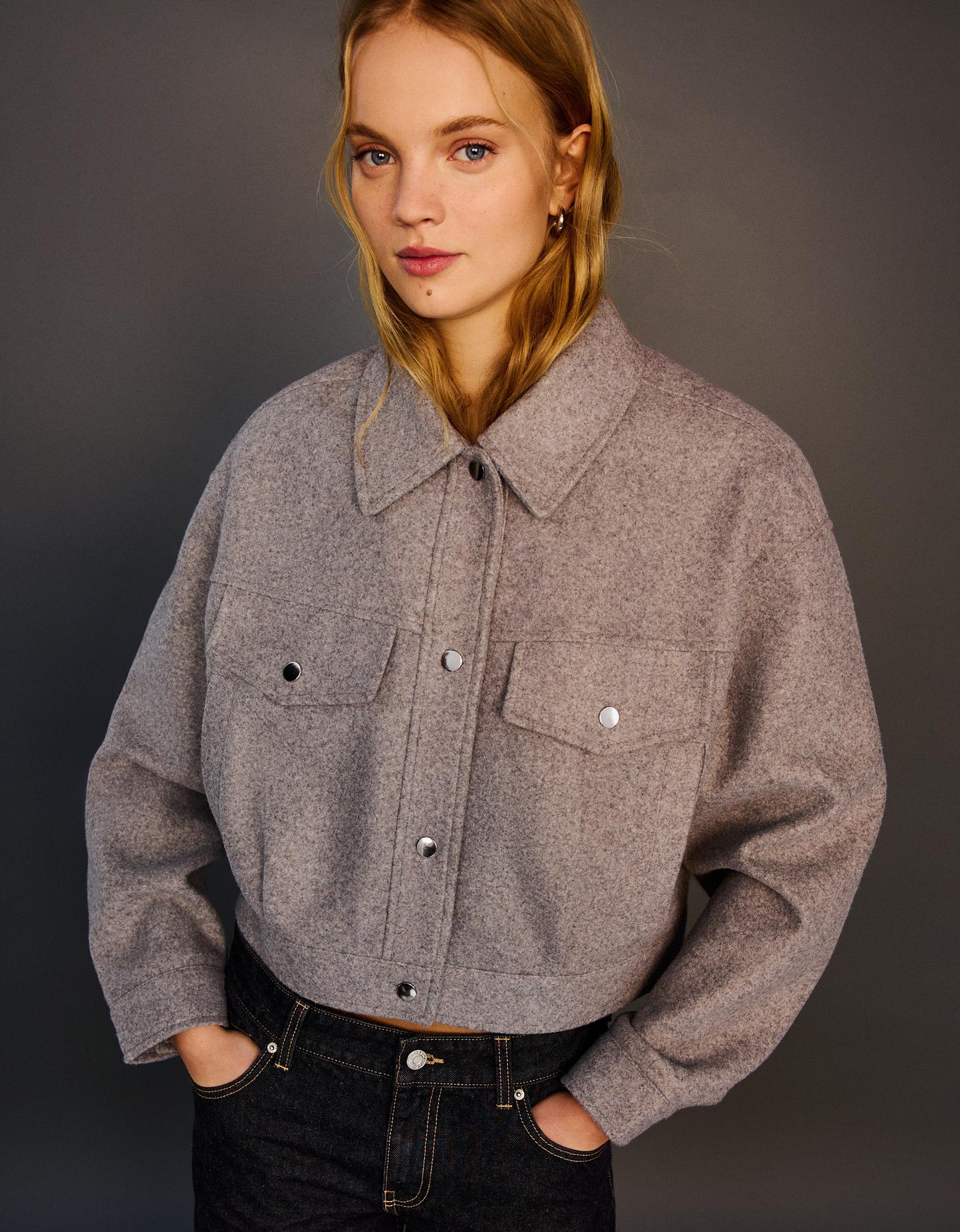 Bershka Truckerjacke Damen S Grau günstig online kaufen