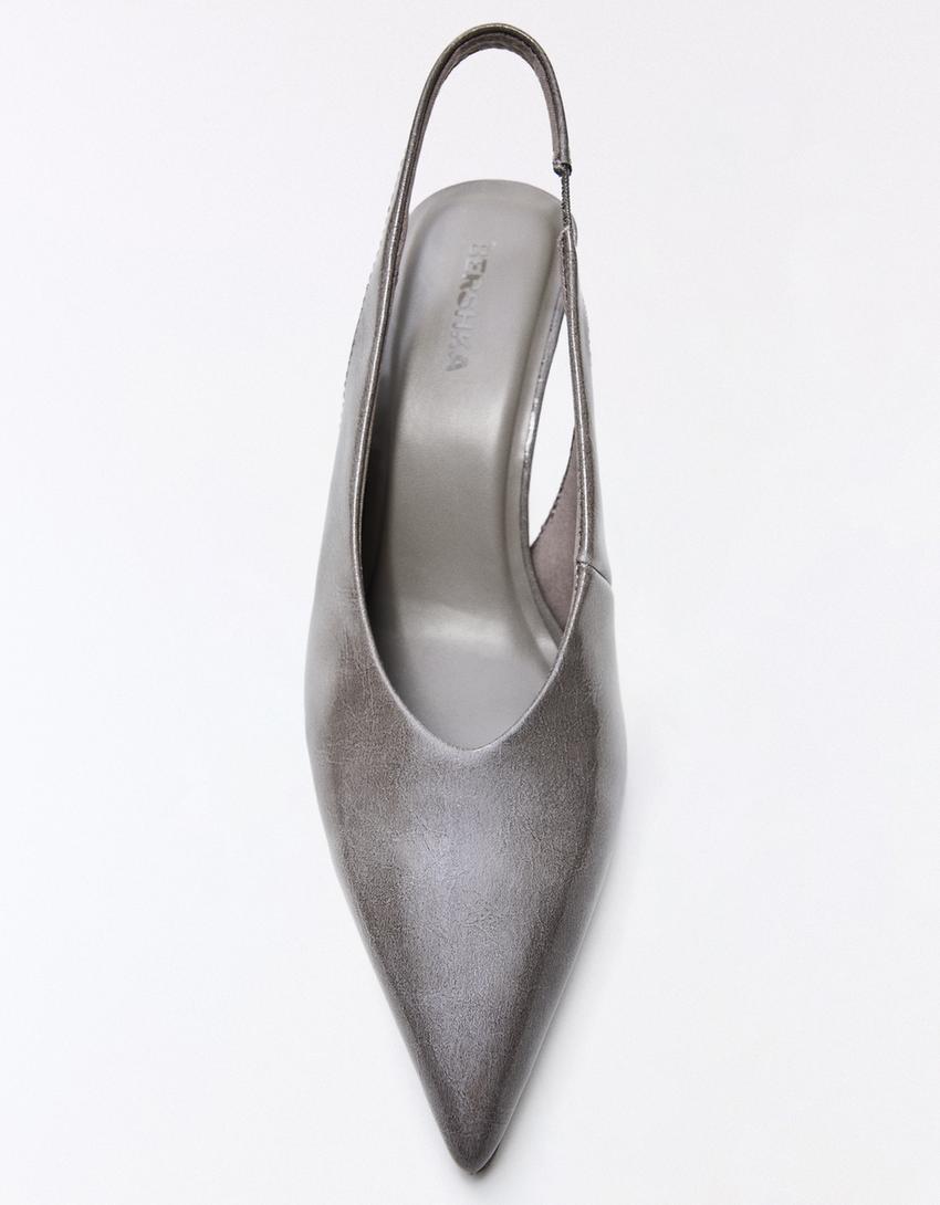 Slingback high-heel shoes-Grey