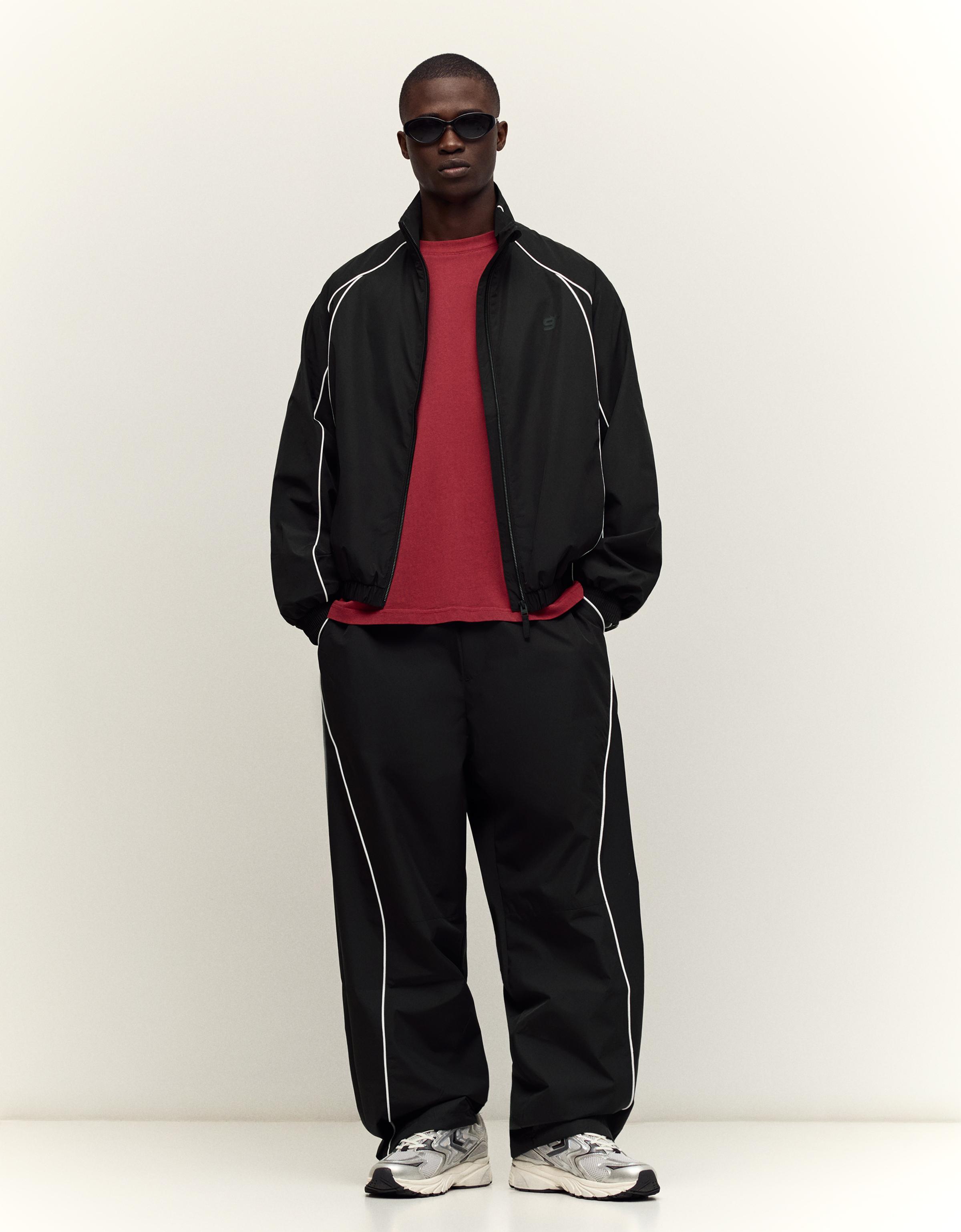 Contrast technical jacket — Black