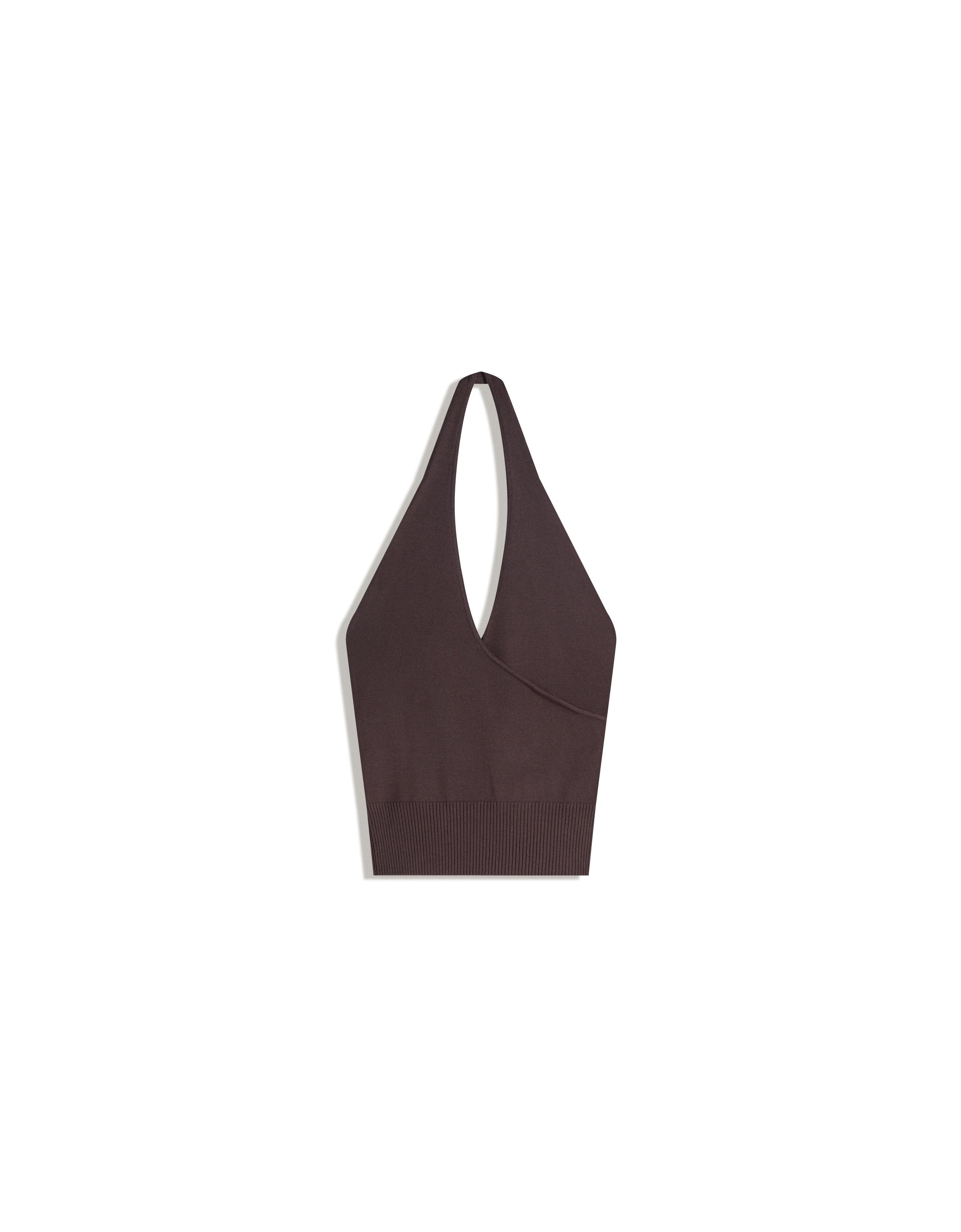Halter neck crossover top — Brown