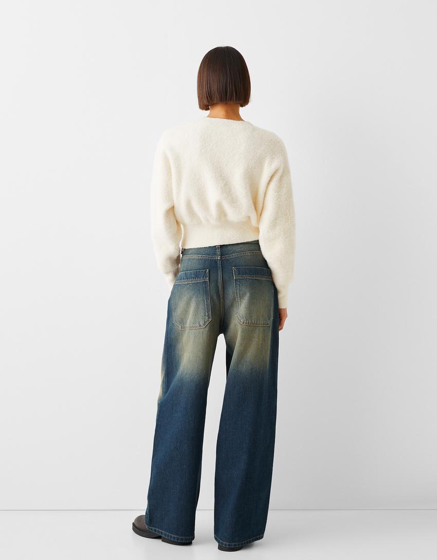 سويتر من الفرو الاصطناعي-كريمي-1