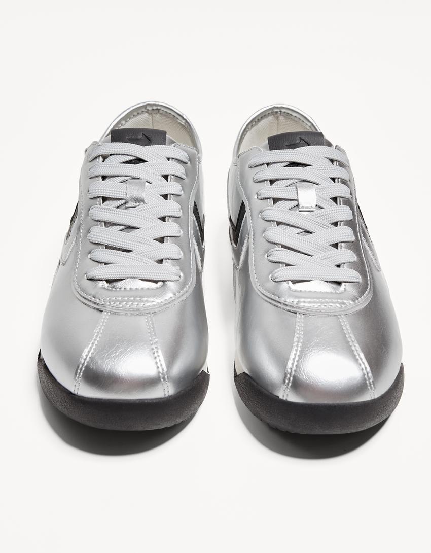 Zapatilla deportiva retro-Plata-3