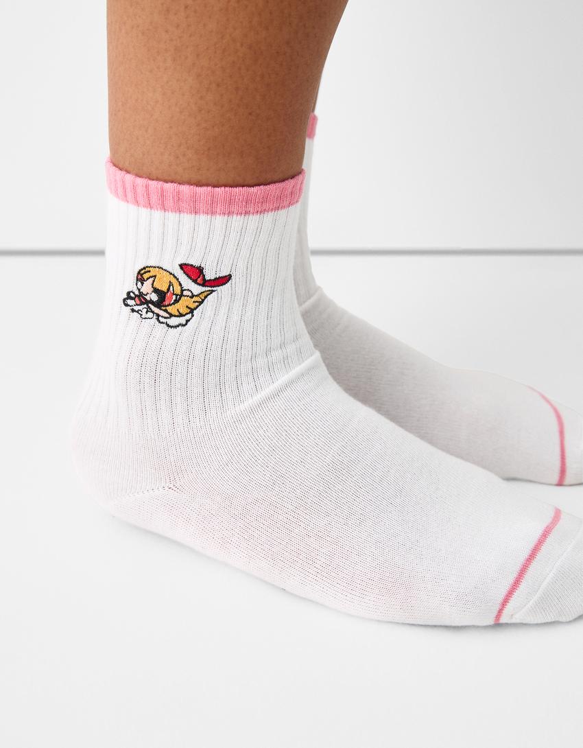 3-pack of Powerpuff Girls socks-White