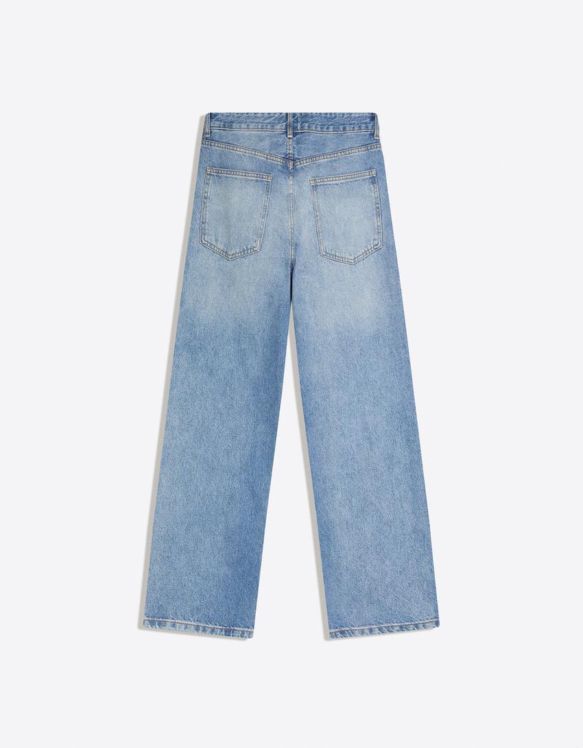 Jeans straight-Azul lavado
