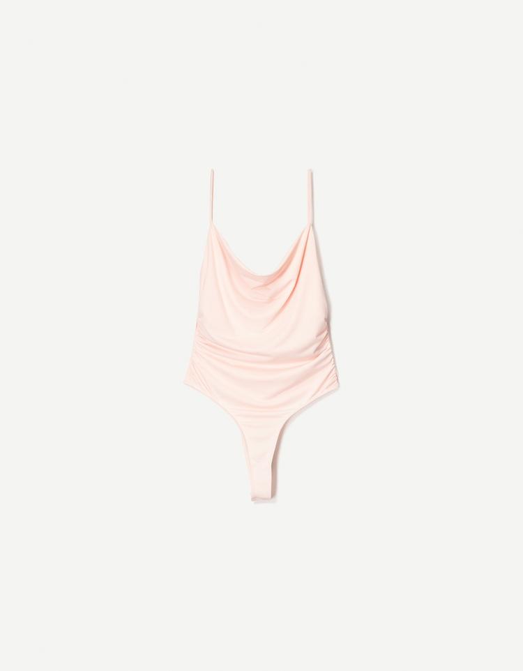 Strappy draped bodysuit
