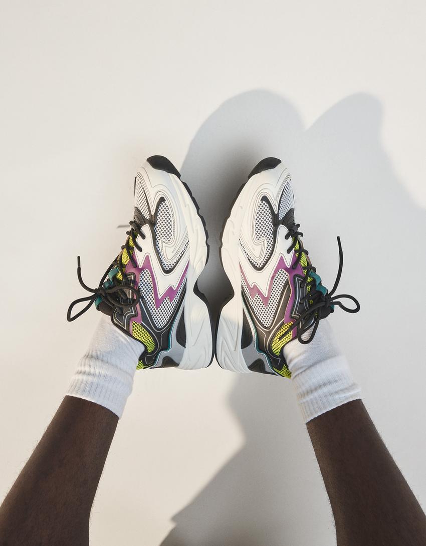 Sapatilhas combinadas de mesh multicoloridas homem-Multicolor-2